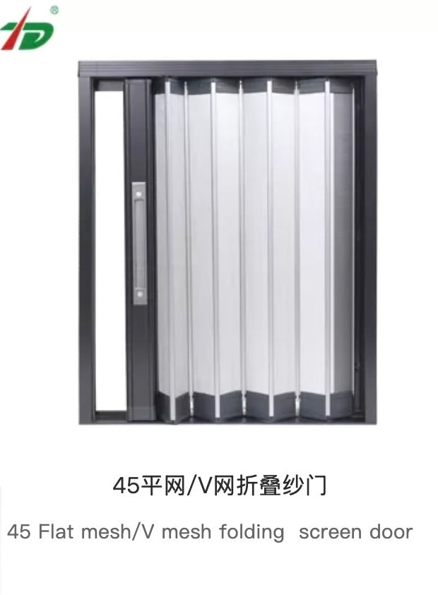 45V flat mesh/V mesh folfing screen door