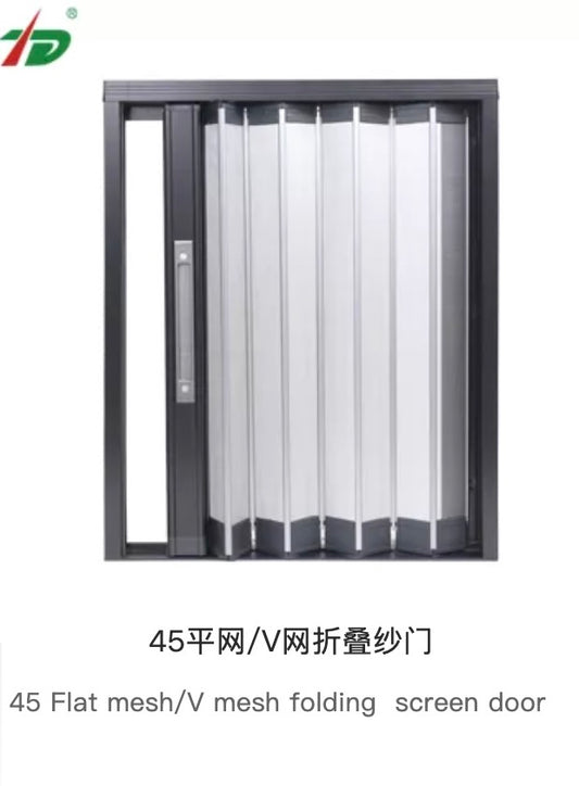 45V flat mesh/V mesh folfing screen door