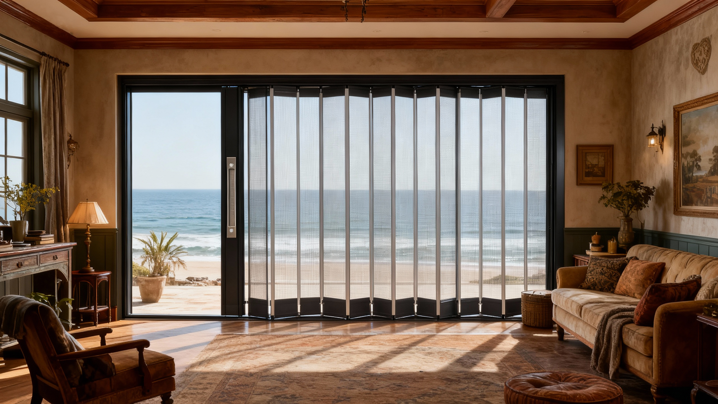 45V flat mesh/V mesh folfing screen door