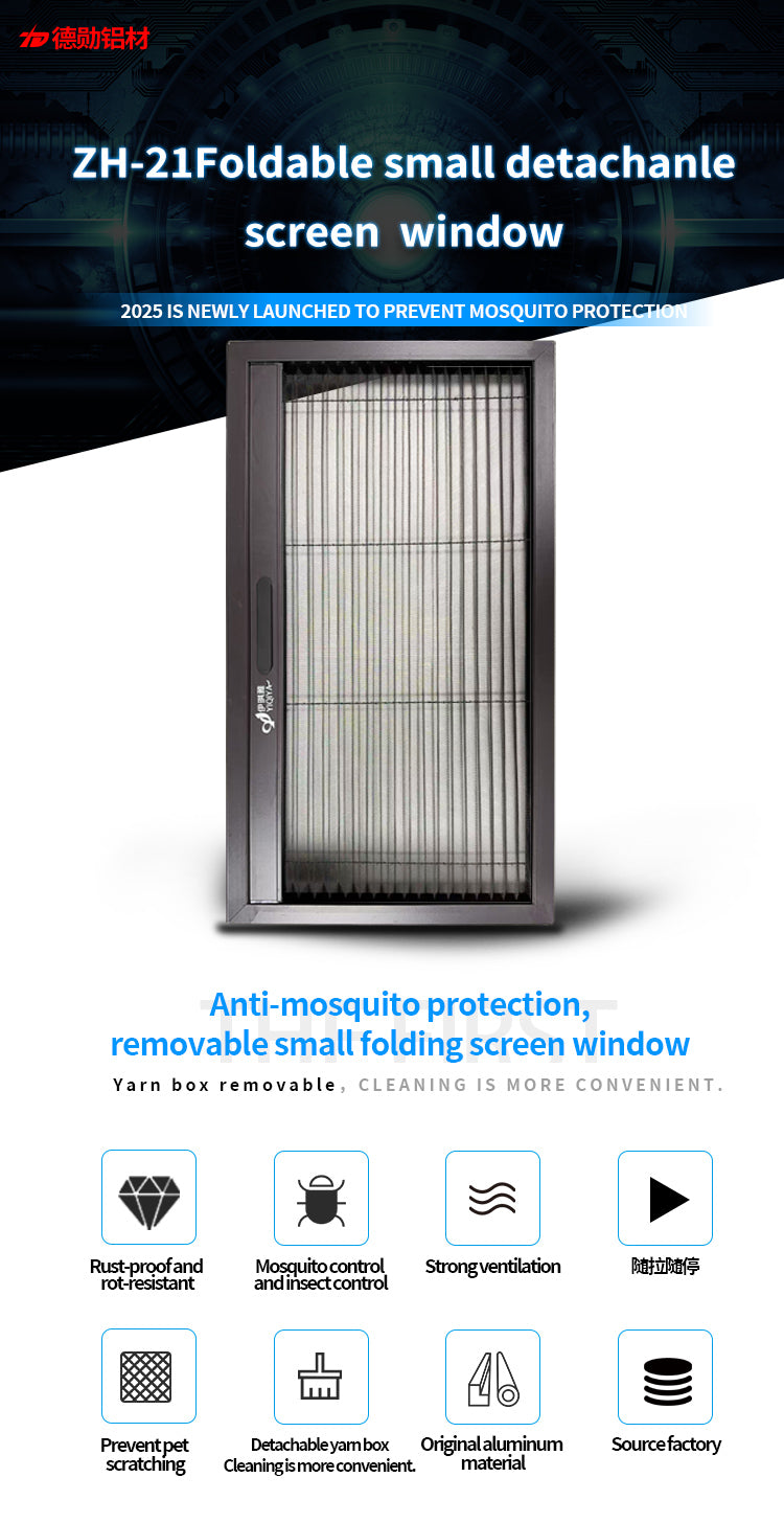 ZH-21 fold small detachable screen window