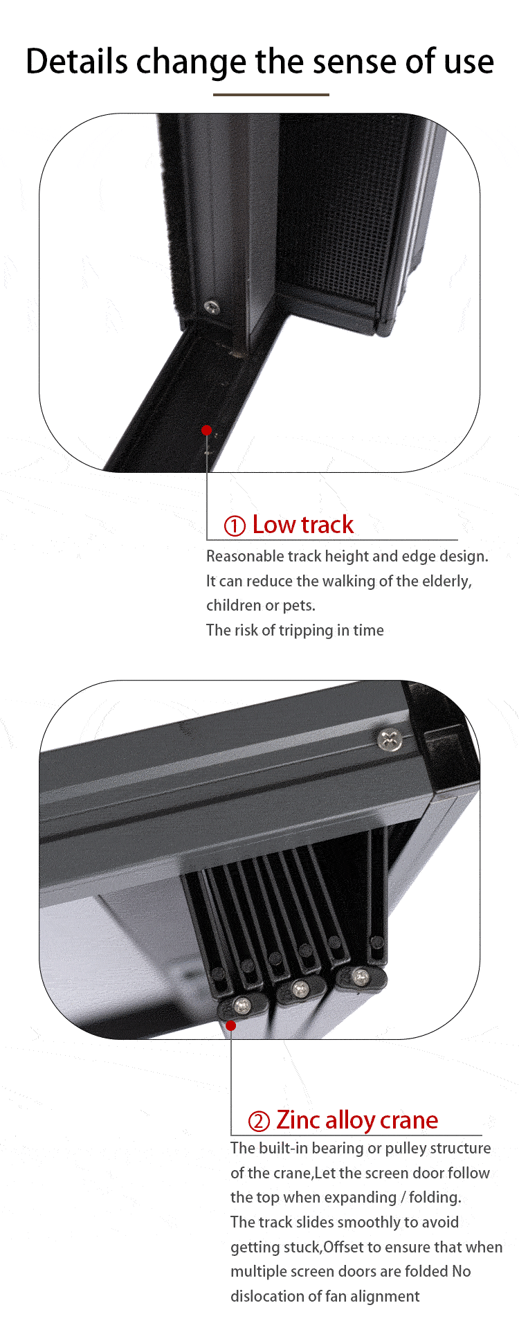 40flat mesh folding screen door series