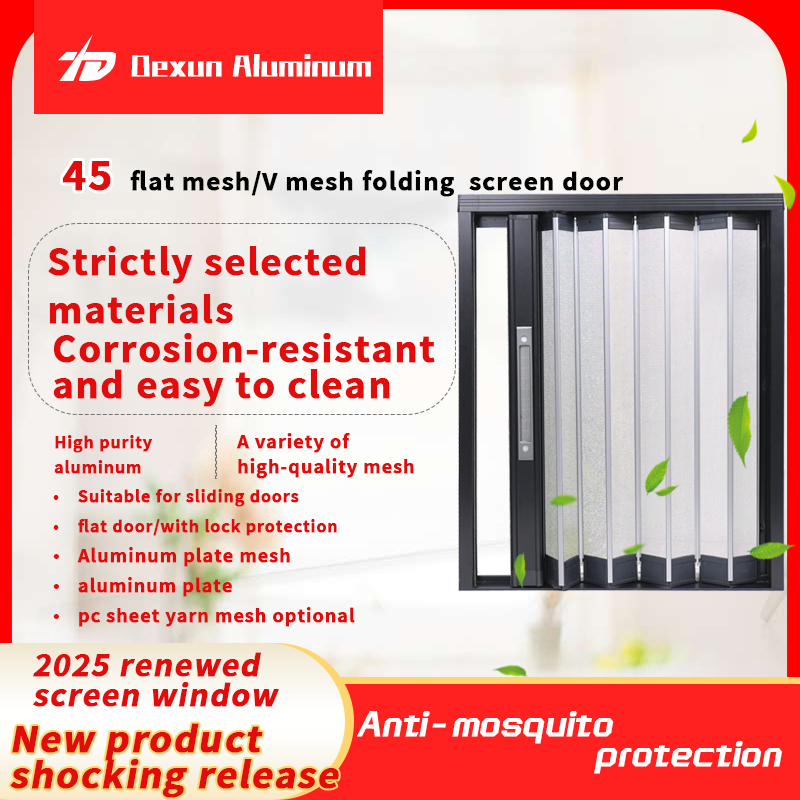 45V flat mesh/V mesh folfing screen door